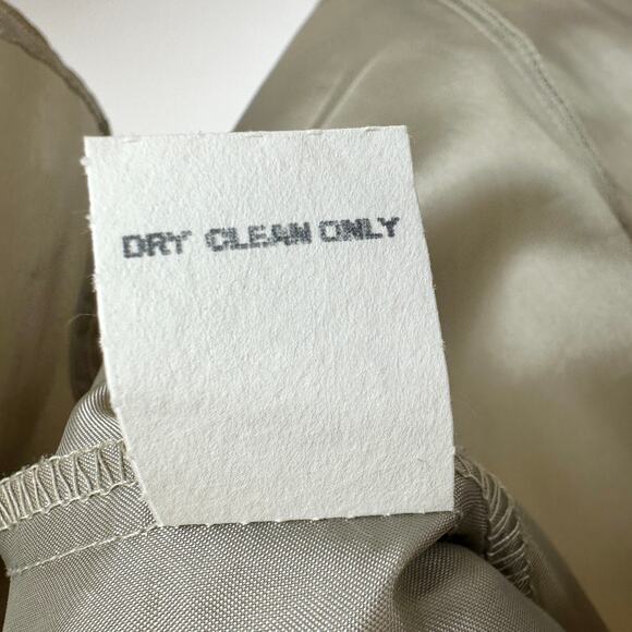 Vintage Talbots Petite Silk Skirt A Line Gaudet Chiffon Khaki Knee Length US 8 - Picture 8 of 9